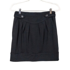 MARTIN + OSA Black Pleated Skirt Button Detail Pockets Women's Size 2